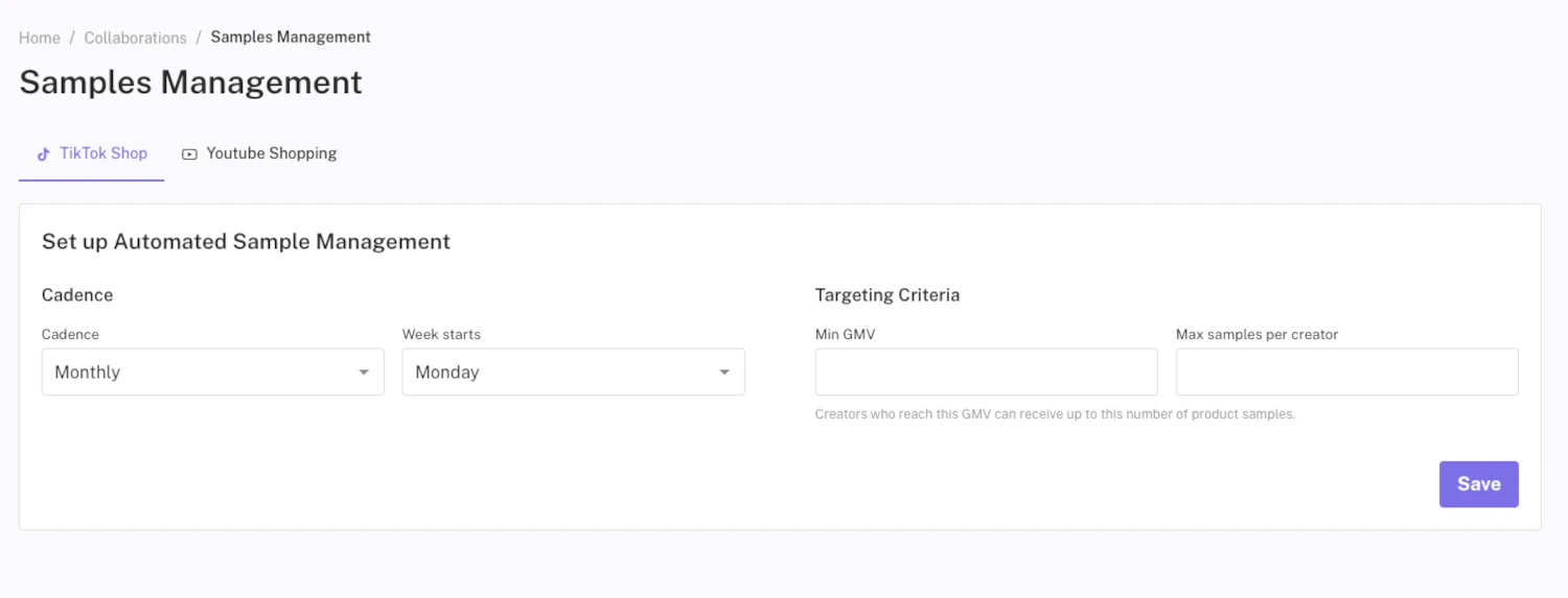 Samples brand configuration
